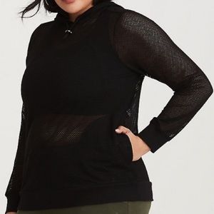 Torrid Black Active Mesh Hoodie 3X